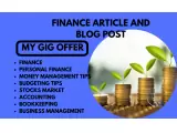 $10 I will write business, real estate, personal finance article and blog post