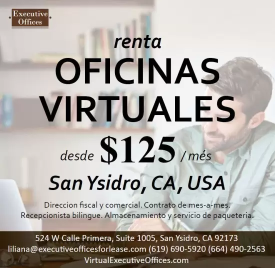 $ 125 Oficinas Virtuales en San Ysidro, CA