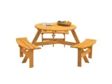 $249.99 6-Person Circular Outdoor Wooden Picnic Table